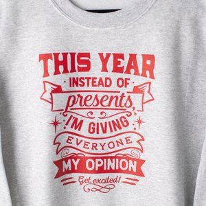 New Fun Christmas‎ Opinions Holiday Ash Grey Sweatshirt Size 2XL